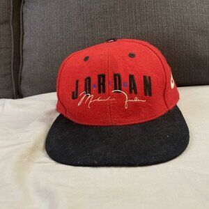 Vintage Nike Air Jordan Wool Hat / Cap Snap Back Nike Embroidered